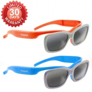 duogreen Passive 3D glasses Circular Polarized 2 Pairs for LG Vizio Toshiba Philip JVC RealD Movie Theater (Gray/Blue & Gray/Orange)