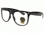 G&G Fake Glasses Big Classic Black Wayfarer Sunglasses Clear Glass Lens