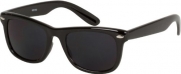 DS1006 1980's Wayfarer Style Fashion Sunglasses with Super Dark Lens - Black