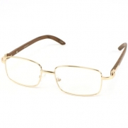 Classic Designer Clear Fake Nerd EyeGlasses Gold Metal