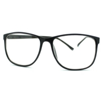 Black Large Nerdy Thin Plastic Frame Clear Lens Eye Glasses Frame