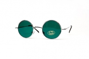 Small Size Round Circle Retro Colored Lens Sunglasses V106 (Co-d Silver-dark Green, Uv400)