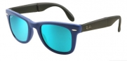 Ray Ban RB4105 Fold Wayfarer Sunglasses-6020/17 Blue (Blue Mirror Lens)-50mm