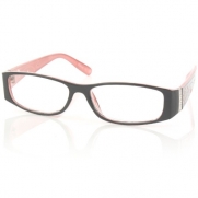Ladies Floral Print Crystals Reading Glasses Eyeglasses Clear Lens Bk Pink +1.75