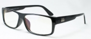 IG Unisex Clear Lens Plastic Fashion Glasses in Black