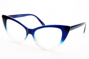 E16 Cateye Sunglasses Clear Lens Eyeglasses E16 (OMB Blue/Clear, clear)