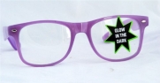 80's Style Vintage Wayfarer Style Glow in the Dark Sunglasses-Purple
