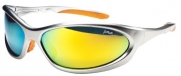Polarized P13 Sports Wrap Sunglasses with TR90 Frame (Silver & Orange Revo)