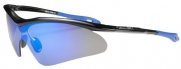 JiMarti Polarized Sport Wrap JMP04 Sunglasses UV400 Unbreakable Protection for Cycling, Ski or Golf ( Black & Blue)