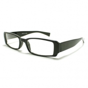 Black Extra Narrow Rectangular Plastic Frame Clear Lens Fashion Eye Glasses