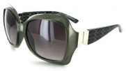 Ibiza 1924 Women's Designer Sunglasses with Unique Stylish Patterned Frames and Large Lenses (Green + Smoke)