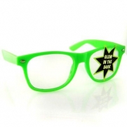 80's Style Vintage Wayfarer Style Glow in the Dark Sunglasses-Green
