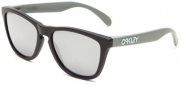 Oakley Frogskins 24-335 Iridium Wayfarer Sunglasses,Matte Black,55 mm