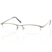 Unisex Metal 1/2 Rimless Slim Frames Rectangular Reading Glasses Gunmetal +1.75