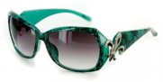 Baton Rouge 1226 Women's Designer Sunglasses with Stylish Patterned Frames with Fleur de Lis Emblem and Large Lenses (Aqua Lace + Smoke)