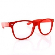 Clear Lens Wayfarer NERD Sunglasses Color Frame - Red
