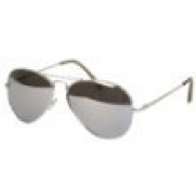 Aviator Sunglasses Mirror Lens Silver Metal Frame 01