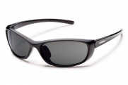 Suncloud Wisp Polarized Sunglasses, Black Frame, Gray Lens