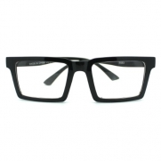 All Black Square Geometric Wayfarer Clear Lens Eye Glasses