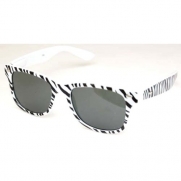 QLook Whole Zebra Print Animal Wayfarer Style Sunglasses, White