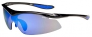 JiMarti JM63 Sport Wrap Sunglasses for Cycling, Running, Golf TR90 Frame (Black & Blue Revo)