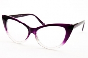 E16 Cateye Sunglasses Clear Lens Eyeglasses E16 (OMB Purple/Clear, clear)