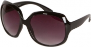 GA4565 Retro Vintage Oversized Frame Fashion Sunglasses - Black - Smoke Lens