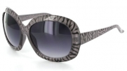 Glyphic 9411 Women's Designer Sunglasses with Unique Stylish Patterned Frames and Large Lenses (Frost/Black + Smoke)