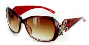 Baton Rouge 1226 Women's Designer Sunglasses with Stylish Patterned Frames with Fleur de Lis Emblem and Large Lenses (Red Animal + Amber)