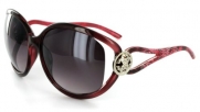 Cozumel 1933 Women's Designer Sunglasses with Stylish Patterned Frames and Pretty Temple Emblem and Large Lenses (Pink + Smoke)
