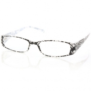 Ladies Spring Floral Slim Reading Glasses Eyeglasses Clear Lens Black +2.25