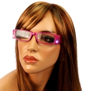 Fun LED Light Up Frame Clear Lens Reading Eye Glasses Eyeglasses Fuchsia + 1.75