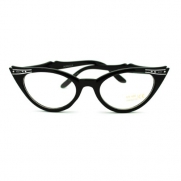 Original True Snug Cat Eye Fashion Glasses with Rhinestone - Black