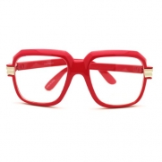 Run DMC Pop Color Oversized Gazelle Nerdy Clear Lens Eye Glasses - Pink
