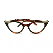 Original True Snug Cat Eye Fashion Glasses with Rhinestone - Tortoise
