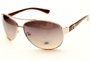 D618 Dg Eyewear Metal Aviator Womens Fashion Sunglasses (silver/brown, gradient)