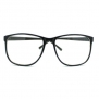Black Large Nerdy Thin Plastic Frame Clear Lens Eye Glasses Frame