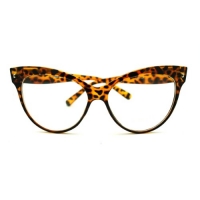 True Goth Cat Eye Clear Len Fashion Optical Eye Glasses - Turtle Shell