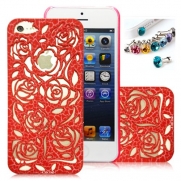 Romantic Red Roses Carved Palace Fashion Design Hard Case Cover Skin Protector for Iphone 5 At&t Sprint Verizon Retail Packing(Pc) Fs-0033