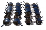 QLook Lennon Style Circular Sunglasses w/Mirrored Lens - Silver Frame 12 Lot
