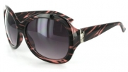 Monaco 1904 Women's Designer Sunglasses with Unique Stylish Patterned Frames and Large Lenses (Pink Stripe + Smoke)