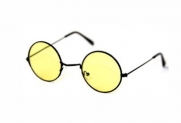 New Colored Tinted Lens John Lennon Sunglasses w/ Free Glasses Cord - (6 Different Colors), Yellow
