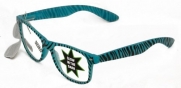 Glow in the Dark Retro Blue Zebra Frame Wayfarer Style Accessory Glasses
