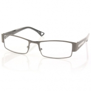 Unisex Brush Metal Frames Rectangular Reading Glasses Clear Lens Gunmetal +1.50