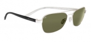 Serengeti Volterra Sunglasses (555nm Polarized,  Shiny Silver/Black Ivory)