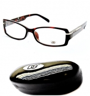 D5014-whd Dg Eyewear Vintage Rectangular Eyeglasses Sunglasses + Hard Case (tortoise)