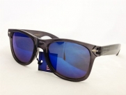 Reflective Color Mirror Lens Neon Color Wayfarers Style Sunglasses-Black-Blue