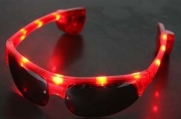 LED Flashing Blinking RED Sun glasses- Shades -Replaceable Batteries - SUN-RAVETM