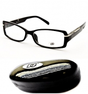 D5014-whd Dg Eyewear Vintage Rectangular Eyeglasses Sunglasses + Hard Case (black)
