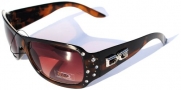 DG Eyewear Sunglasses Shades Block 100% UVB UVA (2-Brown-Less-Stones)